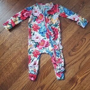Gigi And Max Baby Girl Zipped Onesie Convertible Pajamas 0-3 Months